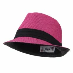 Hatiya Toyo Fedora Hat With Black Band 62 Hatiya Toyo Fedora Hat With Black Band -Adams Shop bb007cf fuchsia 1 2