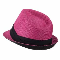 Hatiya Toyo Fedora Hat With Black Band 63 Hatiya Toyo Fedora Hat With Black Band -Adams Shop bb007cf fuchsia 2 2