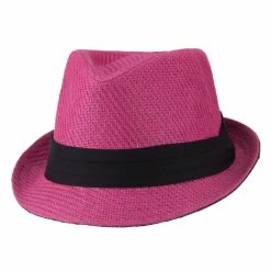 Hatiya Toyo Fedora Hat With Black Band 66 Hatiya Toyo Fedora Hat With Black Band -Adams Shop bb007cf fuchsia 5 2