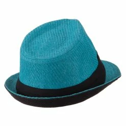 Hatiya Toyo Fedora Hat With Black Band 69 Hatiya Toyo Fedora Hat With Black Band -Adams Shop bb008cf turquoise 3 2