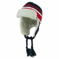 Outdoor Contrast Jacquard Striped Knit Hat -Adams Shop bb008th navy red 1