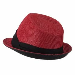 Hatiya Toyo Fedora Hat With Black Band 73 Hatiya Toyo Fedora Hat With Black Band -Adams Shop bb009cf red 2 2