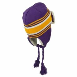 Outdoor Contrast Jacquard Striped Knit Hat -Adams Shop bb010th purple gold 3