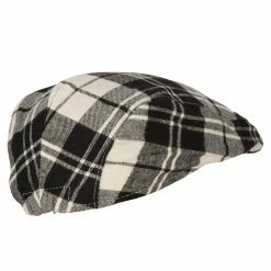 Jeanne Simmons Boy's Cotton Plaid Print Ivy Cap -Adams Shop bc001ic black white 3