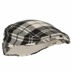 Jeanne Simmons Boy's Cotton Plaid Print Ivy Cap -Adams Shop bc001ic black white 4