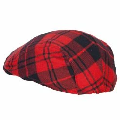 Jeanne Simmons Boy's Cotton Plaid Print Ivy Cap -Adams Shop bc003ic red navy 2