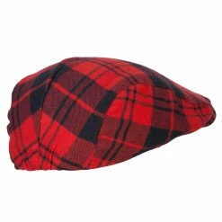 Jeanne Simmons Boy's Cotton Plaid Print Ivy Cap -Adams Shop bc003ic red navy 3