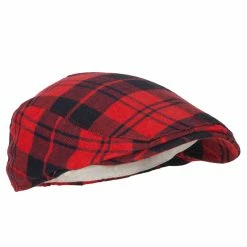 Jeanne Simmons Boy's Cotton Plaid Print Ivy Cap -Adams Shop bc003ic red navy 4