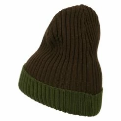 Broner Rib Knit Two Color Cuff Beanie -Adams Shop bf001bf brown 2