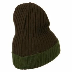 Broner Rib Knit Two Color Cuff Beanie -Adams Shop bf001bf brown 3