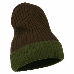 Broner Rib Knit Two Color Cuff Beanie -Adams Shop bf001bf brown 4