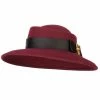 Jeanne Simmons Women's Wool Brass Fox Head Accented Bow Band Gambler Hat 2 Jeanne Simmons Women's Wool Brass Fox Head Accented Bow Band Gambler Hat -Adams Shop bf001fr burgundy 1