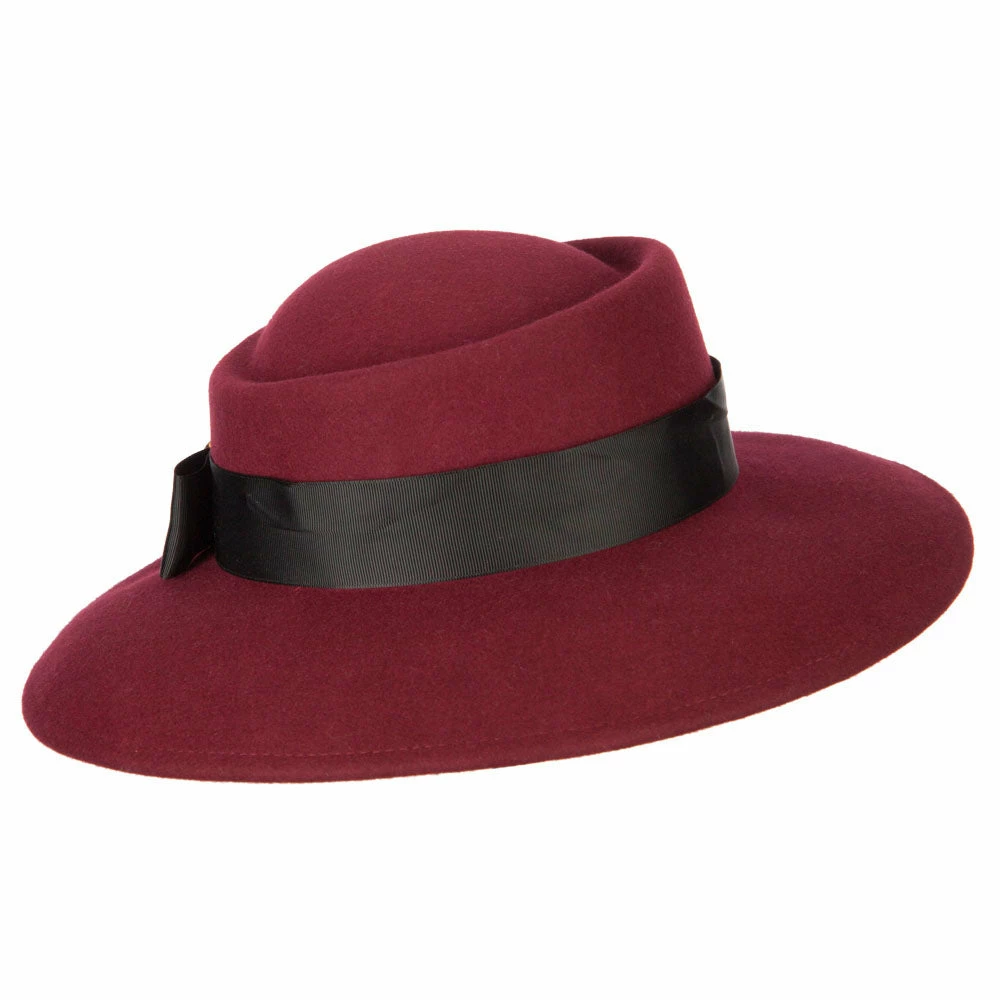 Jeanne Simmons Women's Wool Brass Fox Head Accented Bow Band Gambler Hat 5 Jeanne Simmons Women's Wool Brass Fox Head Accented Bow Band Gambler Hat - Image 3