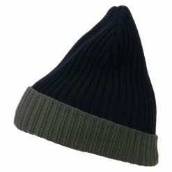 Broner Rib Knit Two Color Cuff Beanie -Adams Shop bf002bf navy 5