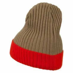 Broner Rib Knit Two Color Cuff Beanie -Adams Shop bf003bf khaki 2