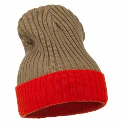 Broner Rib Knit Two Color Cuff Beanie -Adams Shop bf003bf khaki 4