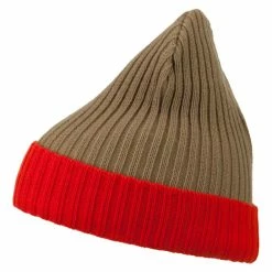 Broner Rib Knit Two Color Cuff Beanie -Adams Shop bf003bf khaki 5