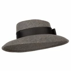 Jeanne Simmons Women's Wool Brass Fox Head Accented Bow Band Gambler Hat 30 Jeanne Simmons Women's Wool Brass Fox Head Accented Bow Band Gambler Hat -Adams Shop bf003fr grey mix 4