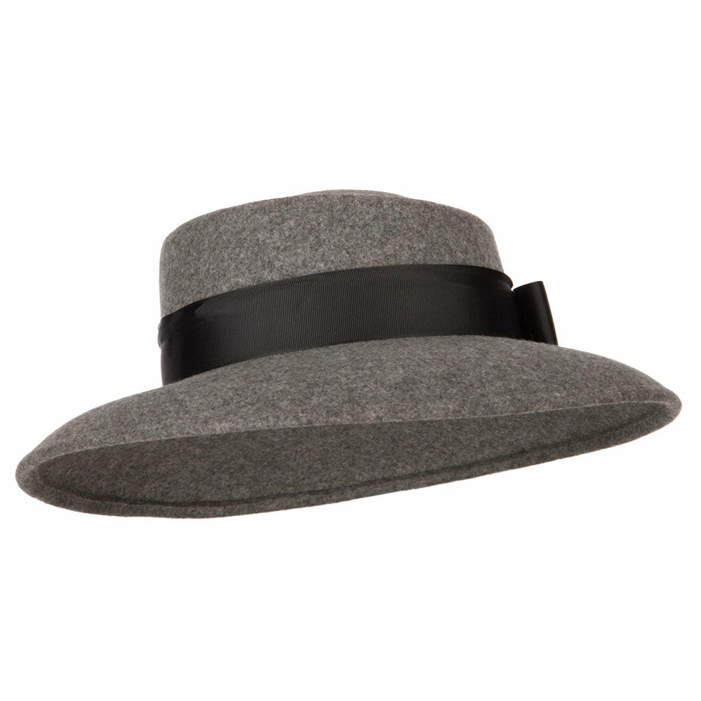 Jeanne Simmons Women's Wool Brass Fox Head Accented Bow Band Gambler Hat 16 Jeanne Simmons Women's Wool Brass Fox Head Accented Bow Band Gambler Hat - Image 14