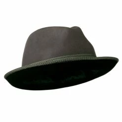 Jeanne Simmons Man's Black Grey Felt Fedora -Adams Shop bg001tf 4 1