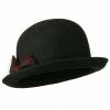 Jeanne Simmons Dressy Woman's Bowler Hat With Grey And Red Plaid Bow 2 Jeanne Simmons Dressy Woman's Bowler Hat With Grey And Red Plaid Bow -Adams Shop bh001tp 1