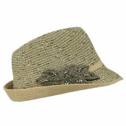 Something Special Beaded Motif Multi Colored Fedora -Adams Shop bm001mf beige 5