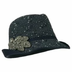 Something Special Beaded Motif Multi Colored Fedora -Adams Shop bm002mf navy 1