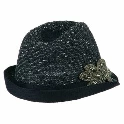 Something Special Beaded Motif Multi Colored Fedora -Adams Shop bm002mf navy 2