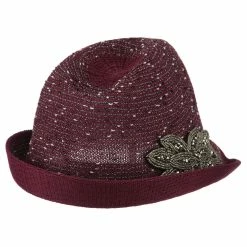 Something Special Beaded Motif Multi Colored Fedora -Adams Shop bm004mf burgundy 2