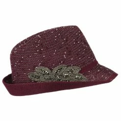 Something Special Beaded Motif Multi Colored Fedora -Adams Shop bm004mf burgundy 5