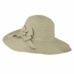 Jeanne Simmons Women's Bow With Clear Button Hat 13 Jeanne Simmons Women's Bow With Clear Button Hat -Adams Shop bo001cr beige 2