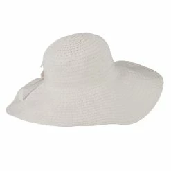 Jeanne Simmons Women's Bow With Clear Button Hat 19 Jeanne Simmons Women's Bow With Clear Button Hat -Adams Shop bo002cr white 3