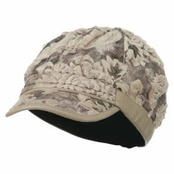 Something Special Brocade Pattern Burn Out Newsboy Cap