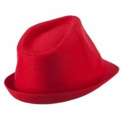 Decky Basic Poly Woven Fedora Hats -Adams Shop bp002fd red 3