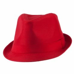 Decky Basic Poly Woven Fedora Hats -Adams Shop bp002fd red 5
