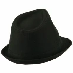 Decky Basic Poly Woven Fedora Hats -Adams Shop bp003fd black 3