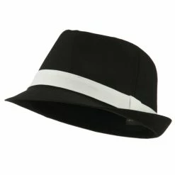 Decky Basic Poly Woven Fedora Hats -Adams Shop bp005fd black white 1 1
