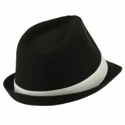 Decky Basic Poly Woven Fedora Hats -Adams Shop bp005fd black white 3 1