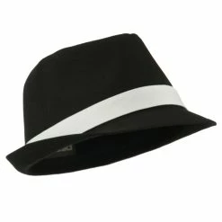 Decky Basic Poly Woven Fedora Hats -Adams Shop bp005fd black white 4 1