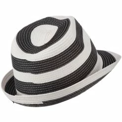 Something Special Paper Braid Striped Fedora Hat -Adams Shop bs001mf 3