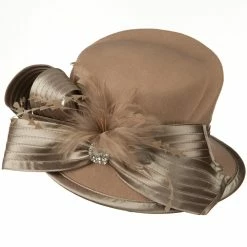 Something Special Bow Stone Wool Felt Hat 25 Something Special Bow Stone Wool Felt Hat -Adams Shop bs002fp 5