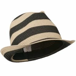 Something Special Paper Braid Striped Fedora Hat -Adams Shop bs002mf 4