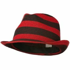 Something Special Paper Braid Striped Fedora Hat -Adams Shop bs003mf 1