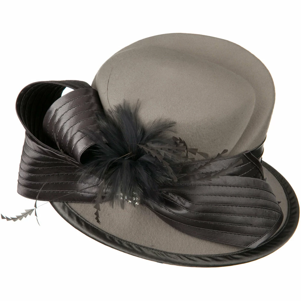 Something Special Bow Stone Wool Felt Hat 14 Something Special Bow Stone Wool Felt Hat - Image 12