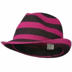 Something Special Paper Braid Striped Fedora Hat -Adams Shop bs004mf 1