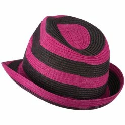 Something Special Paper Braid Striped Fedora Hat -Adams Shop bs004mf 2