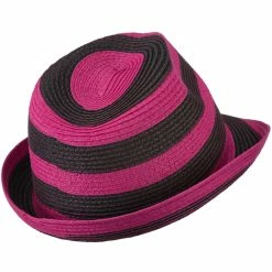 Something Special Paper Braid Striped Fedora Hat -Adams Shop bs004mf 3