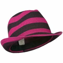 Something Special Paper Braid Striped Fedora Hat -Adams Shop bs004mf 4