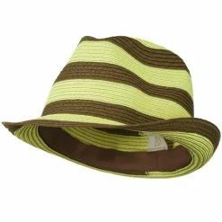 Something Special Paper Braid Striped Fedora Hat -Adams Shop bs005mf 1 2