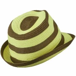 Something Special Paper Braid Striped Fedora Hat -Adams Shop bs005mf 3